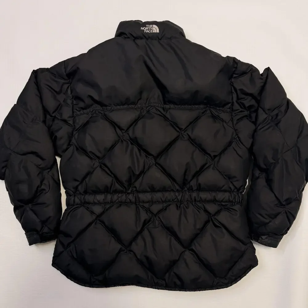The North Face Jacket Girls Medium Black Down Puffer Quilted Full Zip Winter